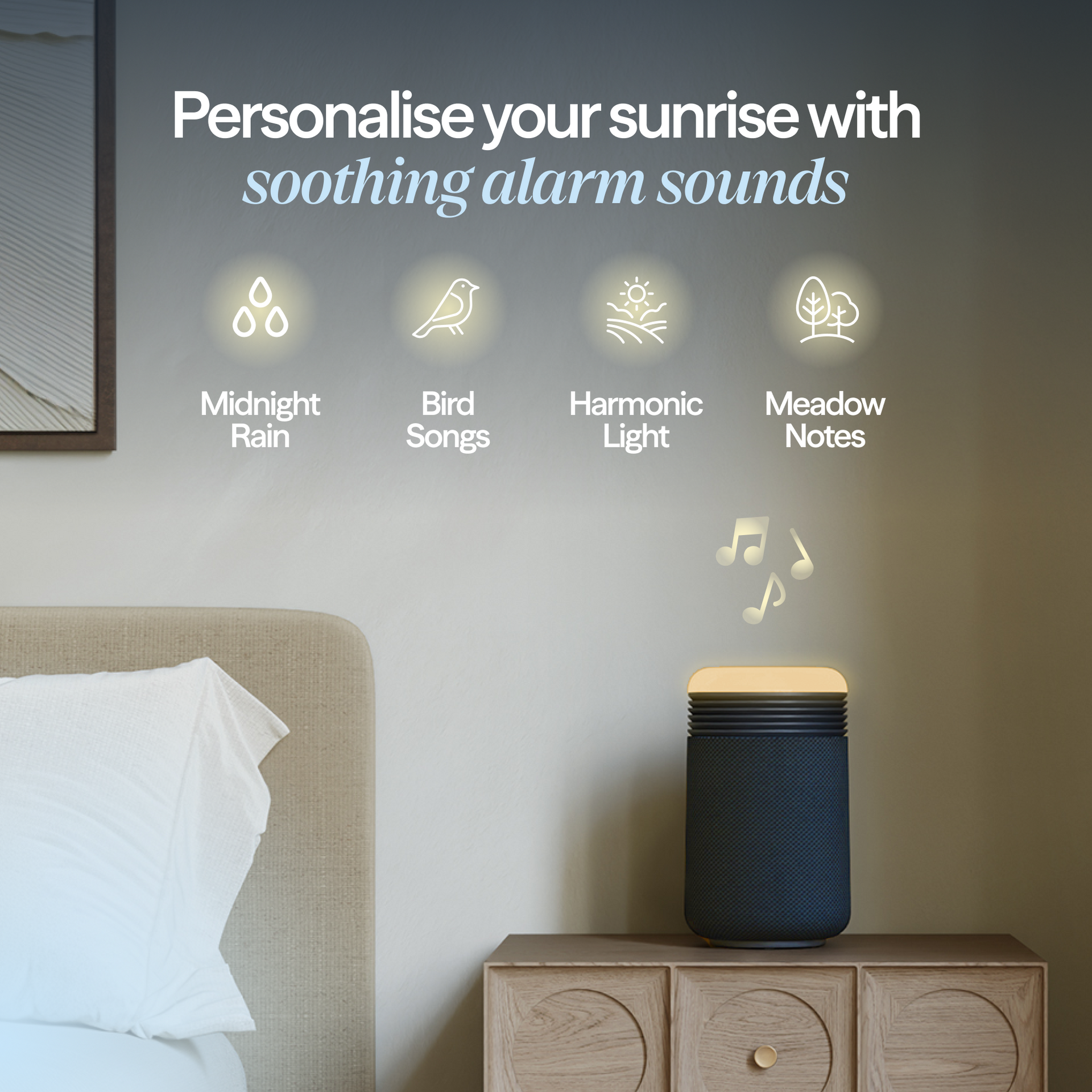 Mini Restful™ Sunrise Clock Air Purifier Midnight